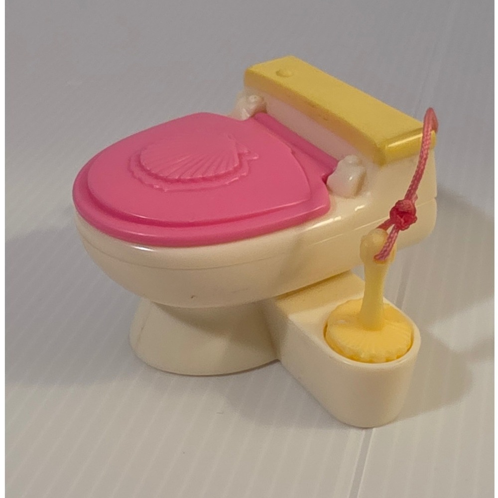 Fisher-Price Dollhouse Toilet OS Pink Yellow Fair Loving Family Accessory